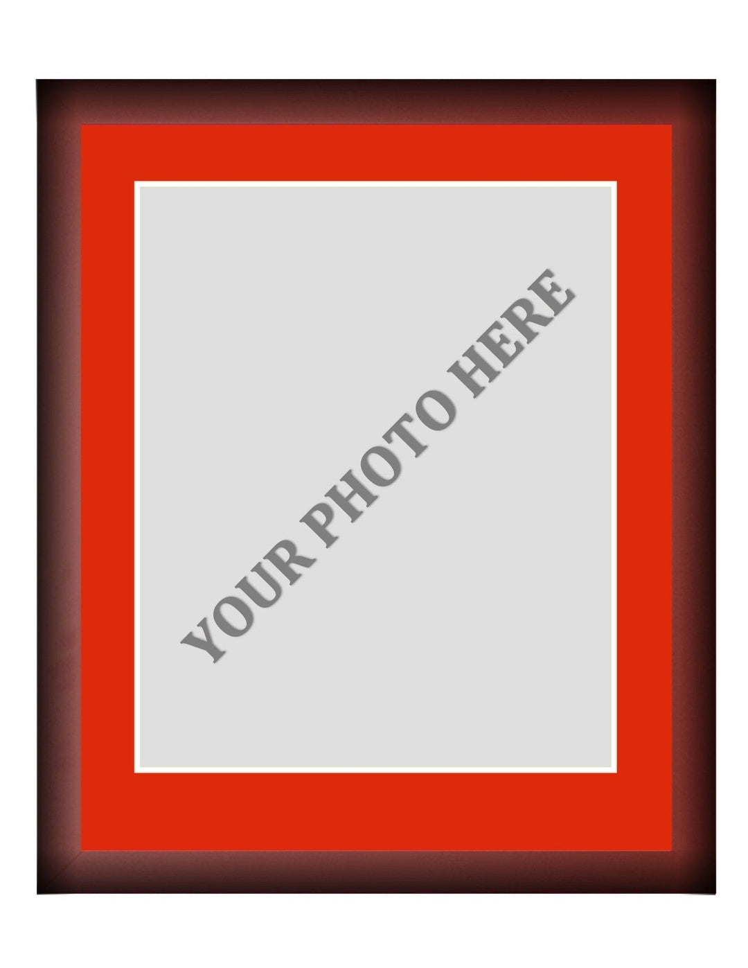 Dynasty Sports & Framing Custom Framing Frame Kit - Cherry Wood Frame | Red Matting | White Trim
