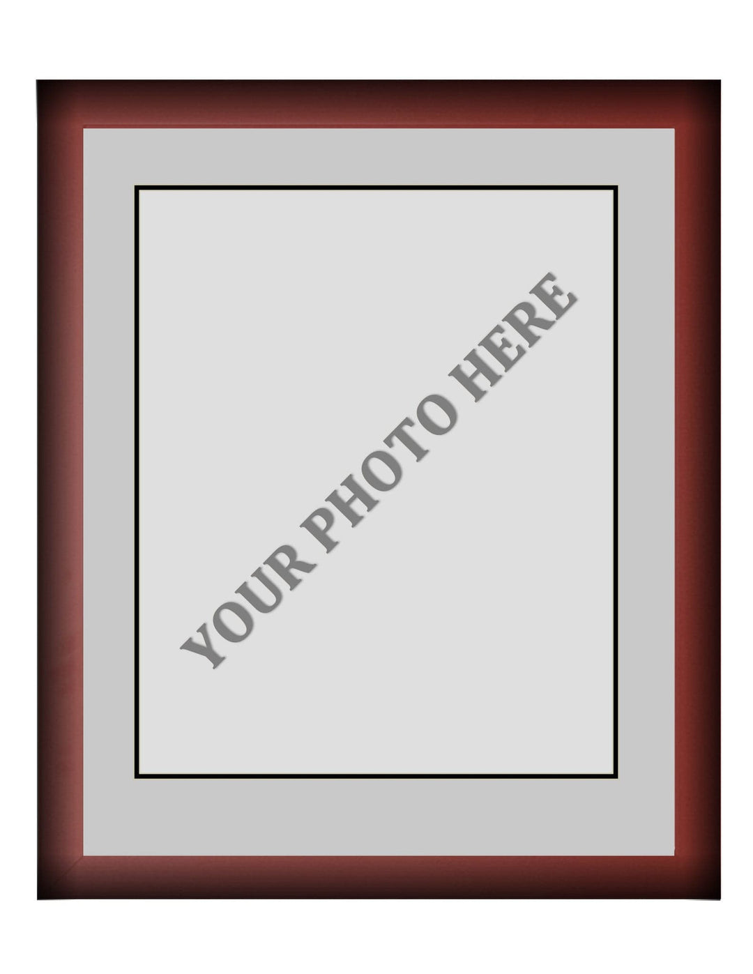 Dynasty Sports & Framing Custom Framing Frame Kit - Cherry Wood Frame | Silver Matting | Black Trim