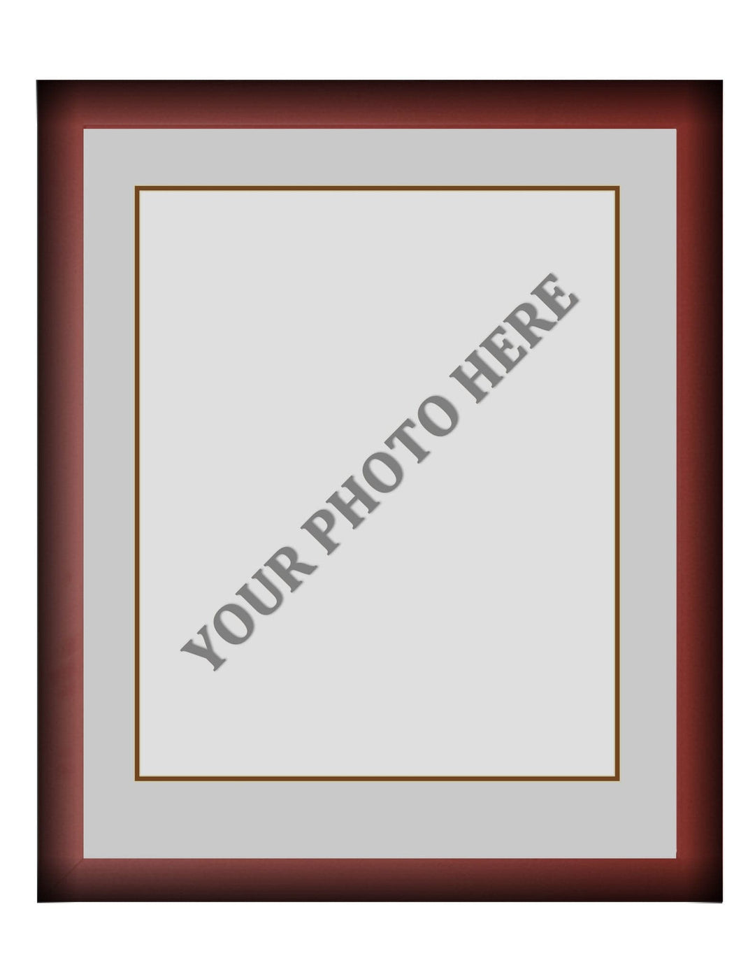 Dynasty Sports & Framing Custom Framing Frame Kit - Cherry Wood Frame | Silver Matting | Brown Trim