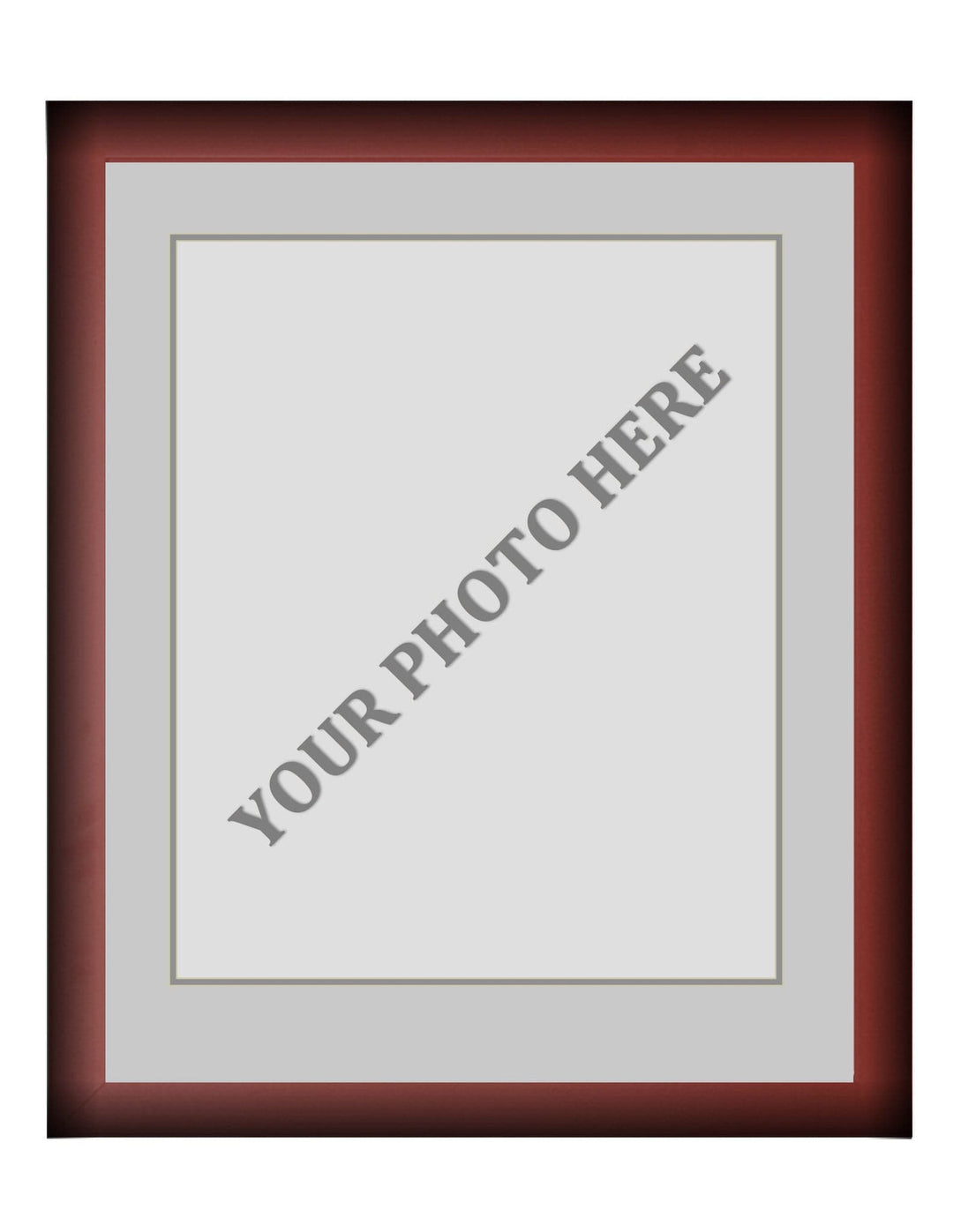 Dynasty Sports & Framing Custom Framing Frame Kit - Cherry Wood Frame | Silver Matting | Gray Trim