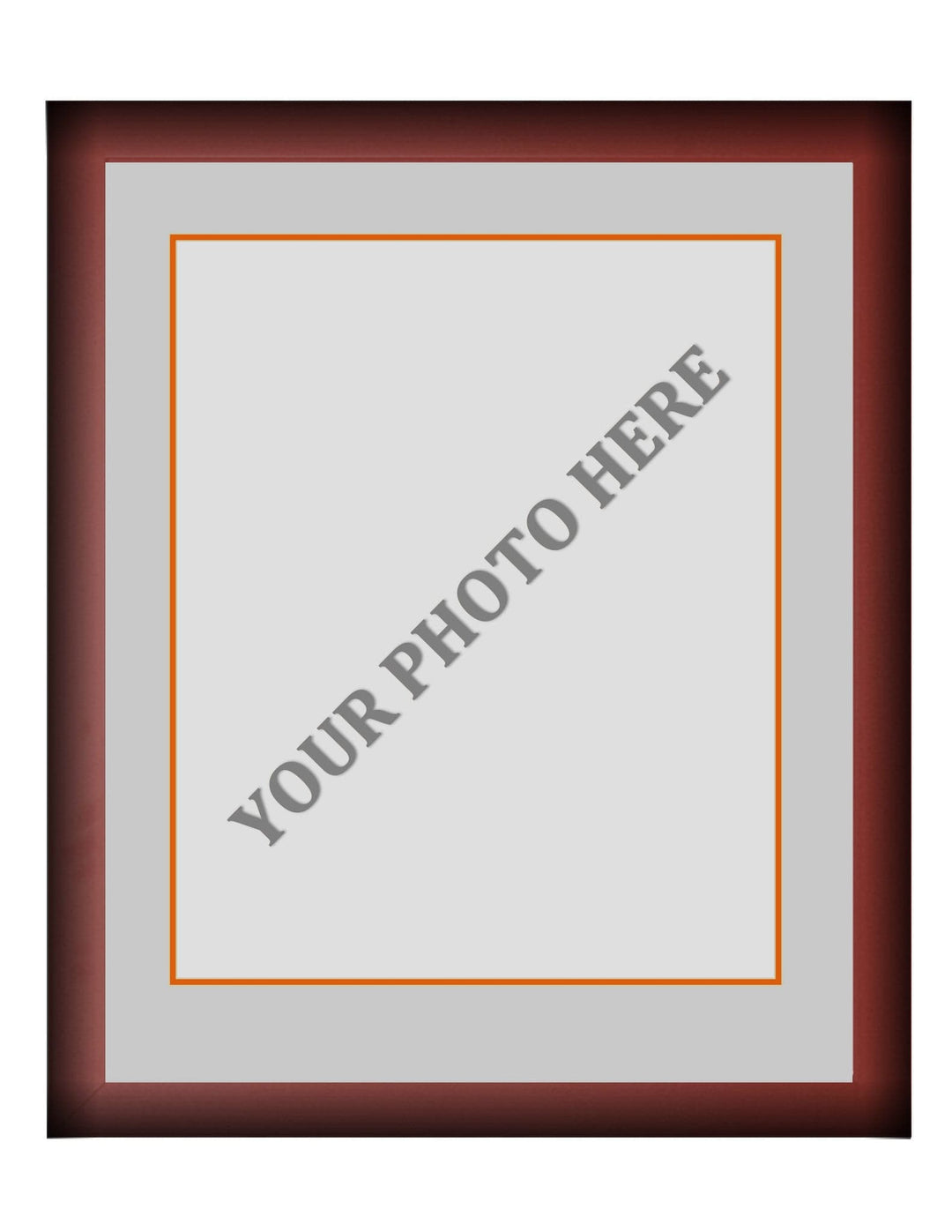 Dynasty Sports & Framing Custom Framing Frame Kit - Cherry Wood Frame | Silver Matting | Orange Trim