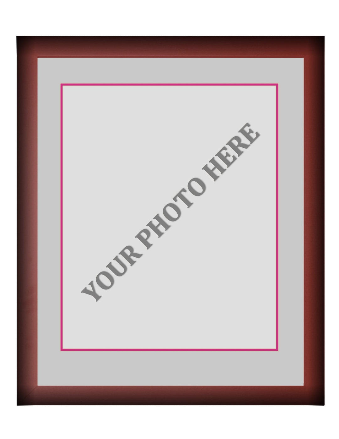 Dynasty Sports & Framing Custom Framing Frame Kit - Cherry Wood Frame | Silver Matting | Pink Trim
