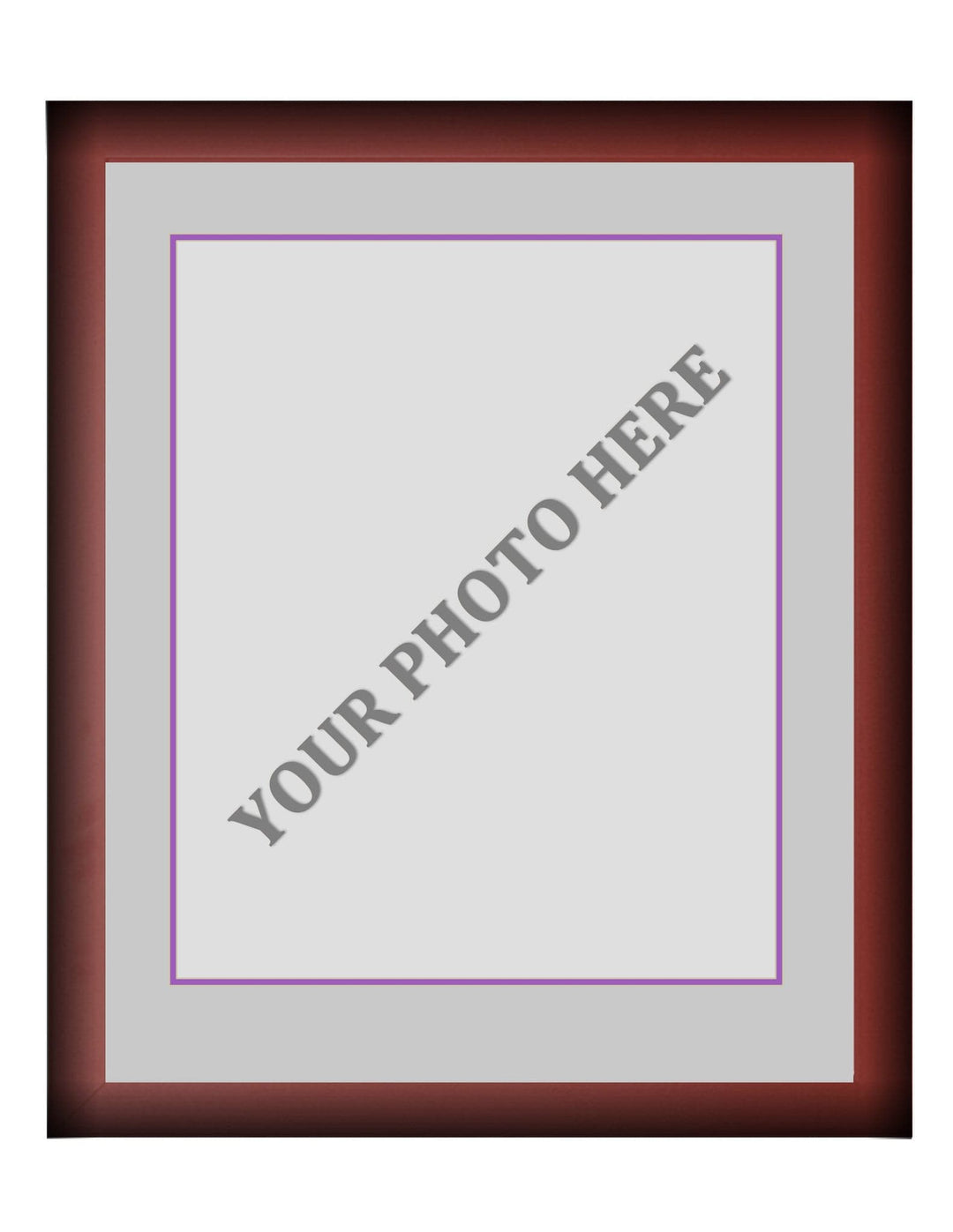 Dynasty Sports & Framing Custom Framing Frame Kit - Cherry Wood Frame | Silver Matting | Purple Trim