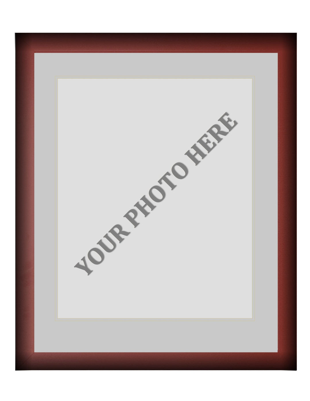 Dynasty Sports & Framing Custom Framing Frame Kit - Cherry Wood Frame | Silver Matting | Silver Trim