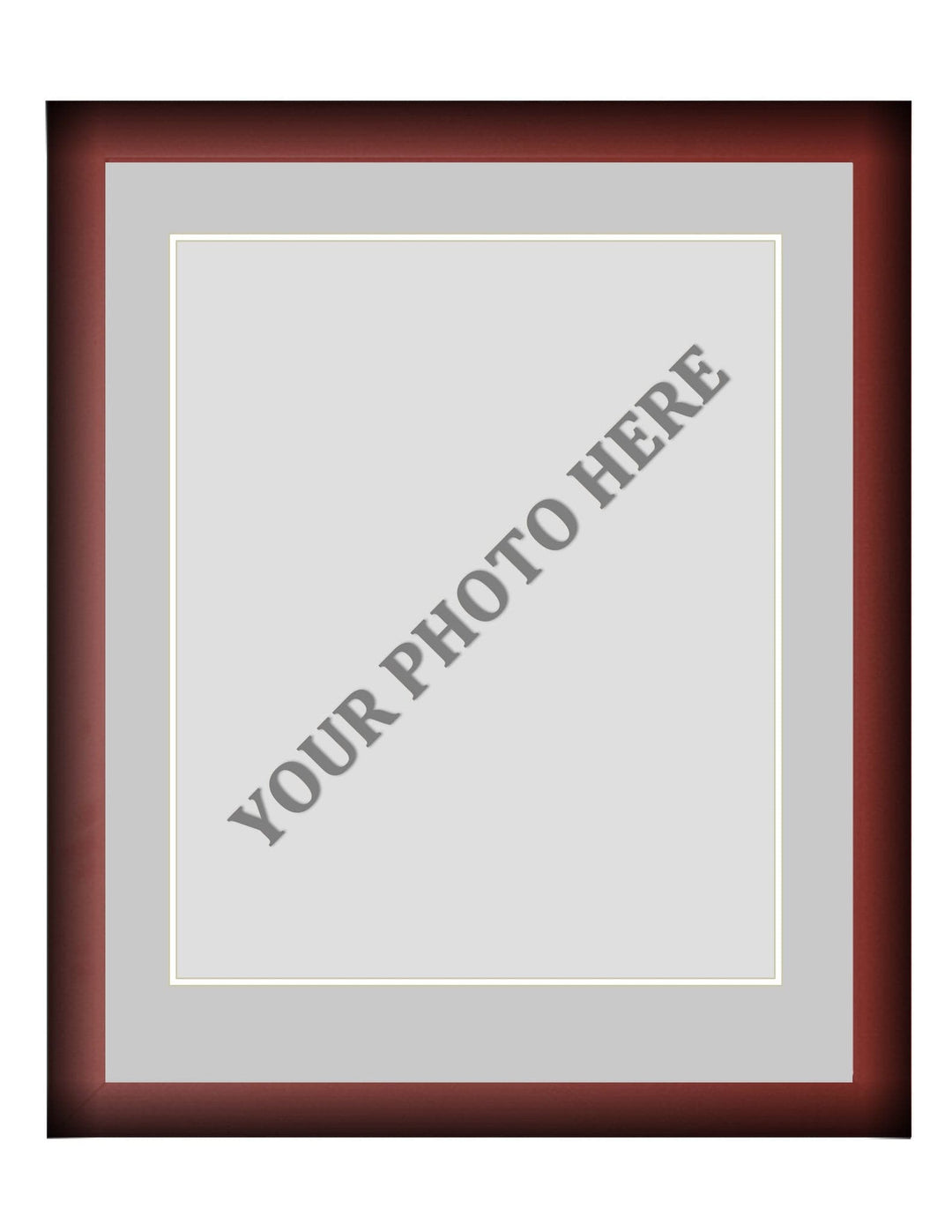 Dynasty Sports & Framing Custom Framing Frame Kit - Cherry Wood Frame | Silver Matting | White Trim
