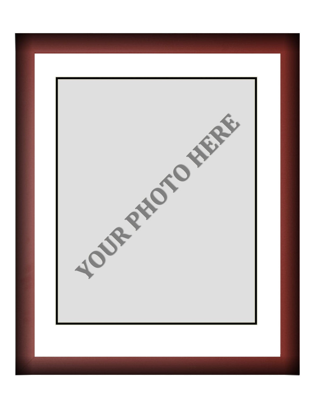 Dynasty Sports & Framing Custom Framing Frame Kit - Cherry Wood Frame | White Matting | Black Trim