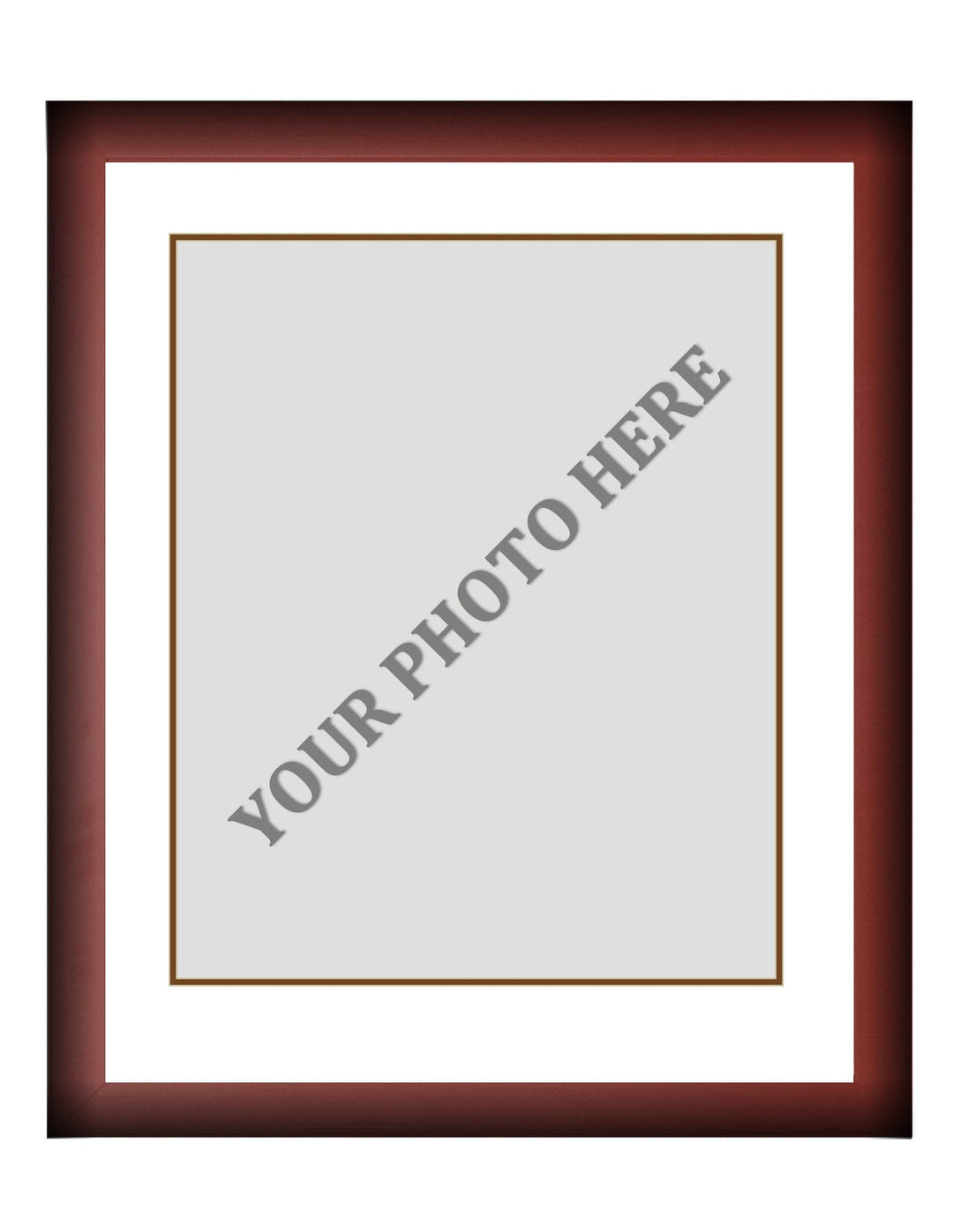 Dynasty Sports & Framing Custom Framing Frame Kit - Cherry Wood Frame | White Matting | Brown Trim