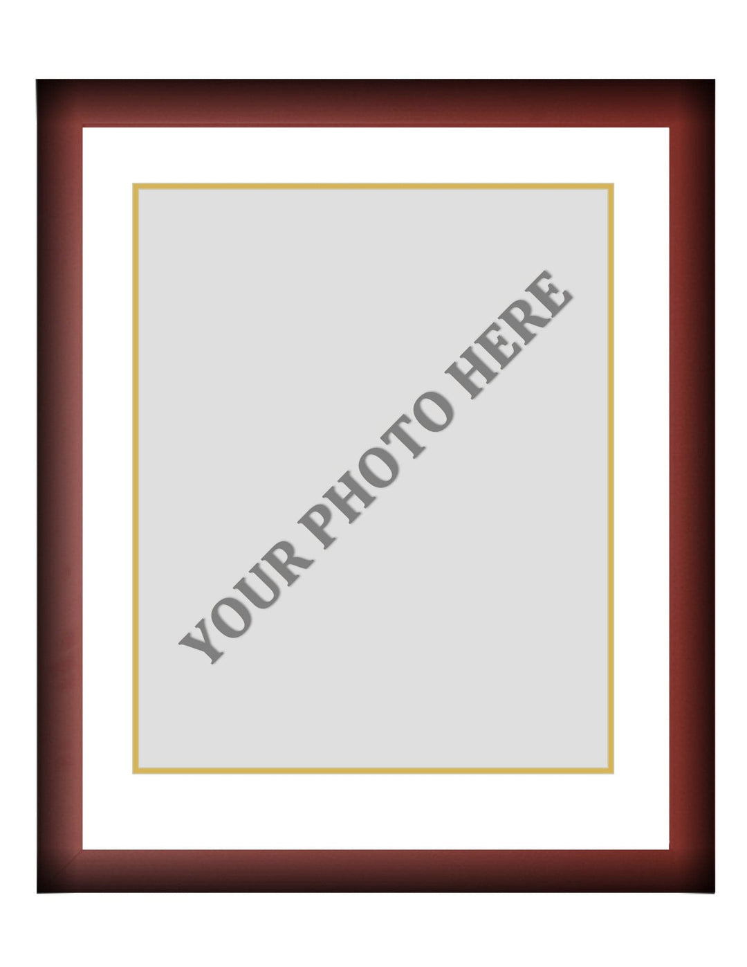Dynasty Sports & Framing Custom Framing Frame Kit - Cherry Wood Frame | White Matting | Gold Trim