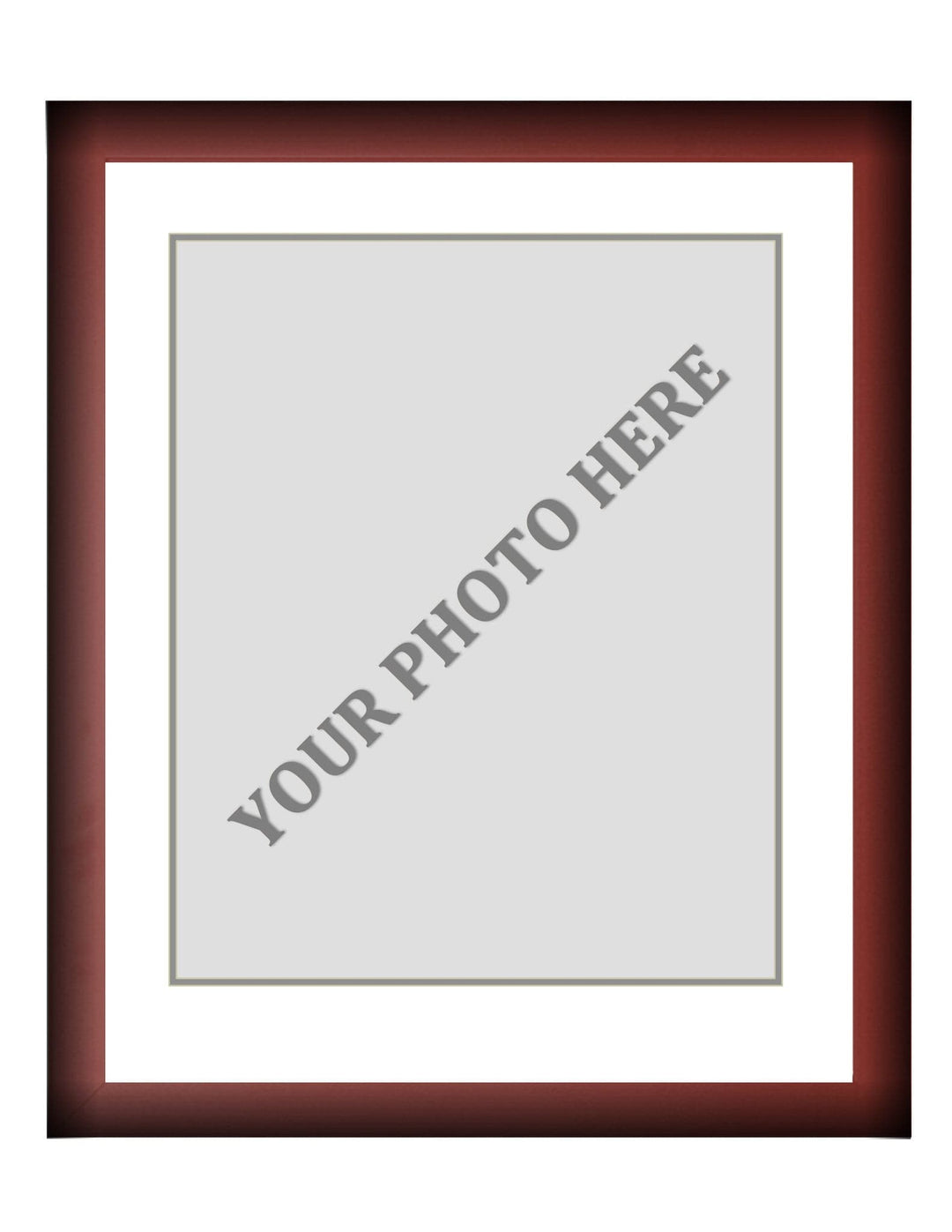 Dynasty Sports & Framing Custom Framing Frame Kit - Cherry Wood Frame | White Matting | Gray Trim