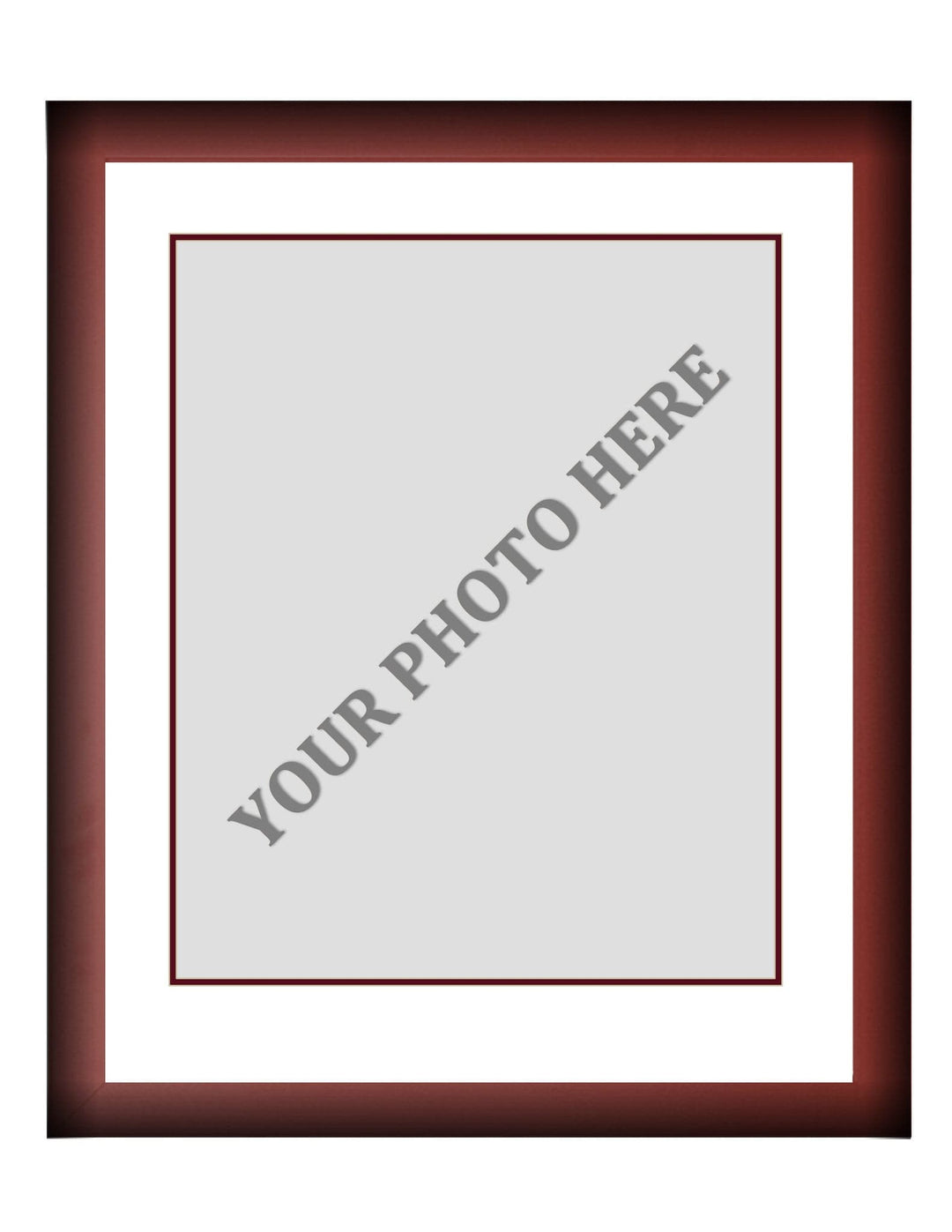Dynasty Sports & Framing Custom Framing Frame Kit - Cherry Wood Frame | White Matting | Maroon Trim