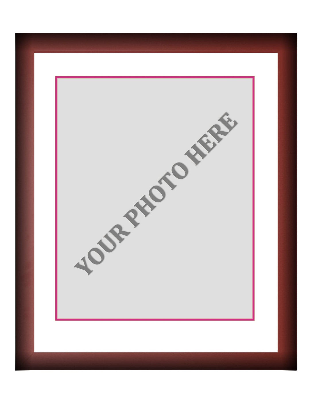 Dynasty Sports & Framing Custom Framing Frame Kit - Cherry Wood Frame | White Matting | Pink Trim