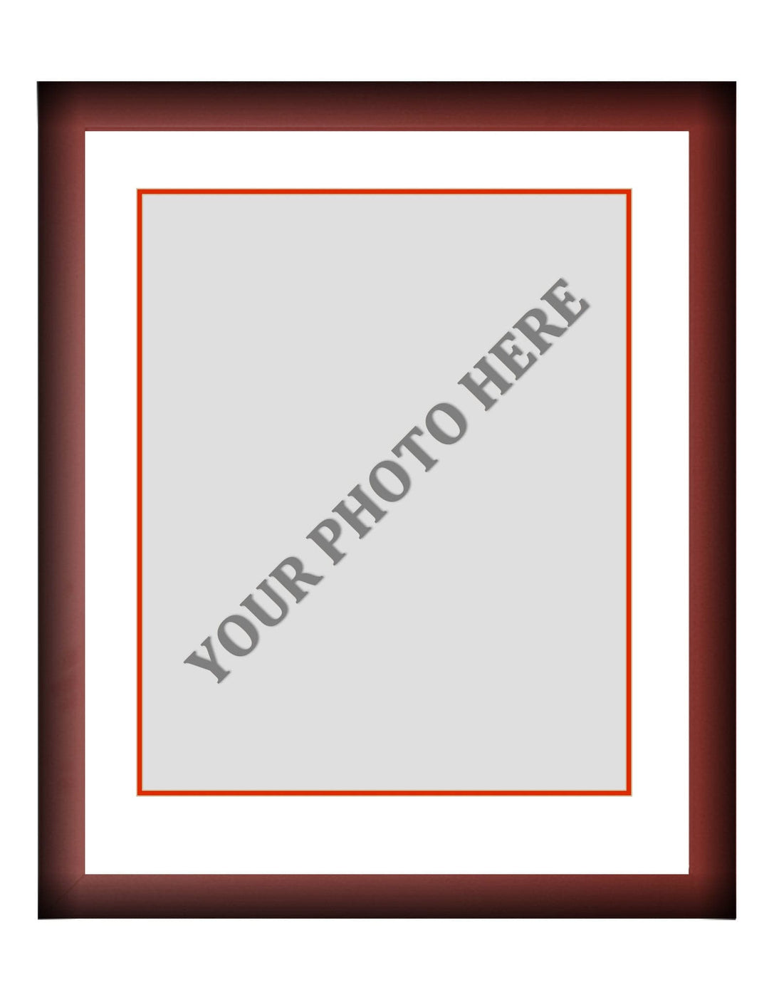 Dynasty Sports & Framing Custom Framing Frame Kit - Cherry Wood Frame | White Matting | Red Trim