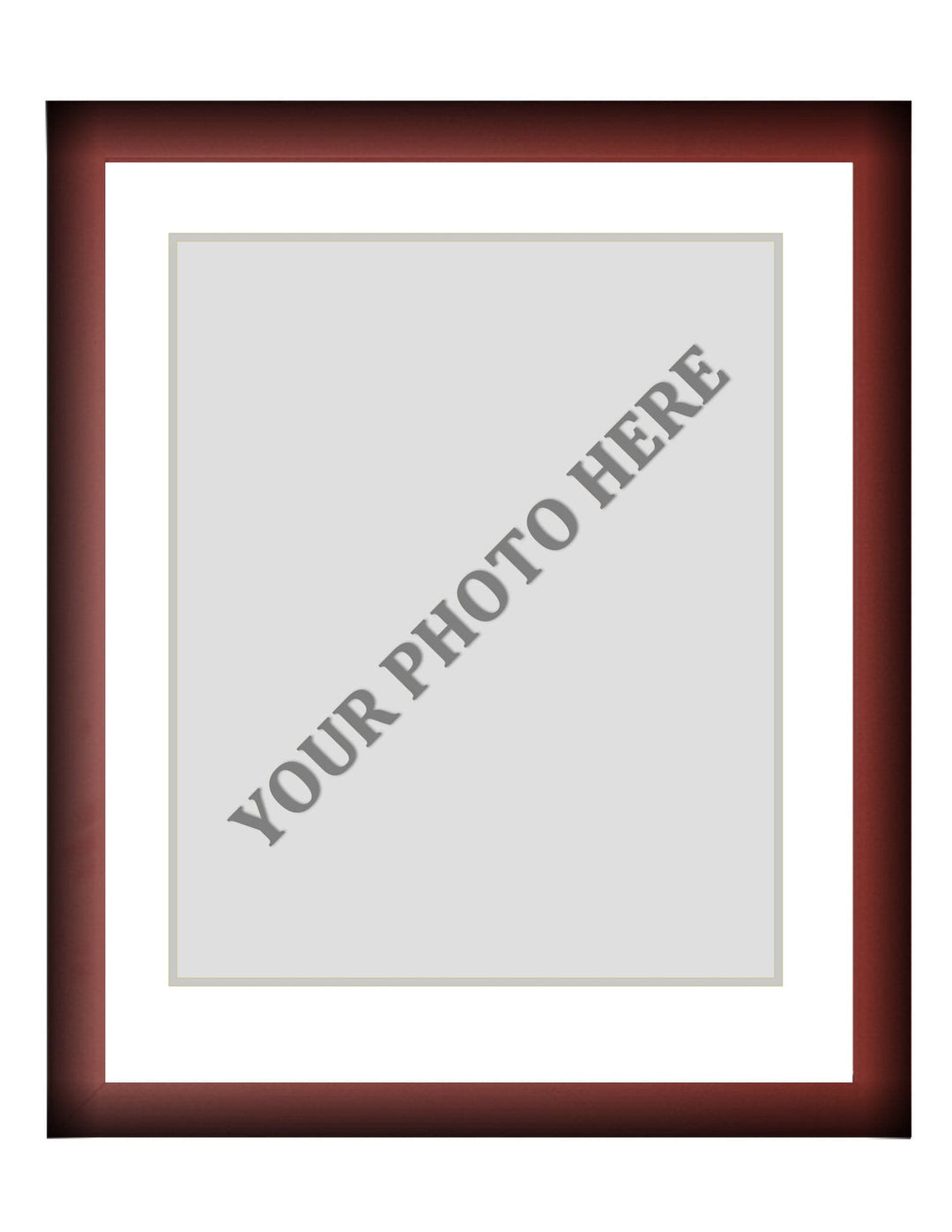 Dynasty Sports & Framing Custom Framing Frame Kit - Cherry Wood Frame | White Matting | Silver Trim