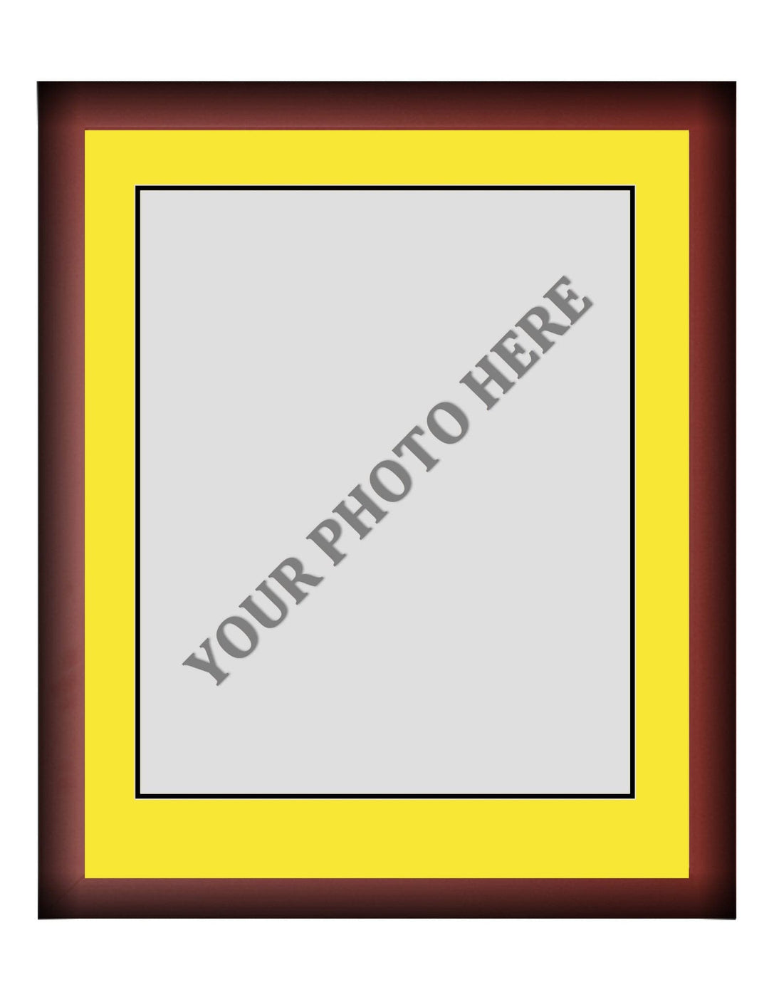 Dynasty Sports & Framing Custom Framing Frame Kit - Cherry Wood Frame | Yellow Matting | Black Trim