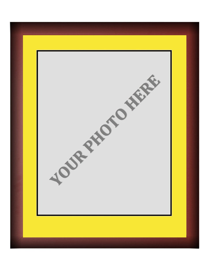 Dynasty Sports & Framing Custom Framing Frame Kit - Cherry Wood Frame | Yellow Matting | Black Trim