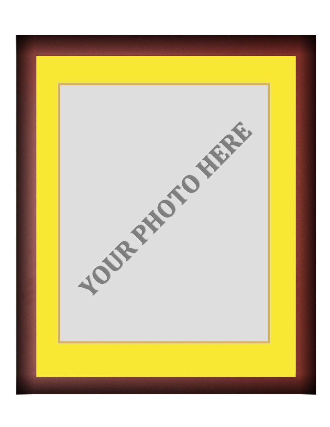 Dynasty Sports & Framing Custom Framing Frame Kit - Cherry Wood Frame | Yellow Matting | Gold Trim