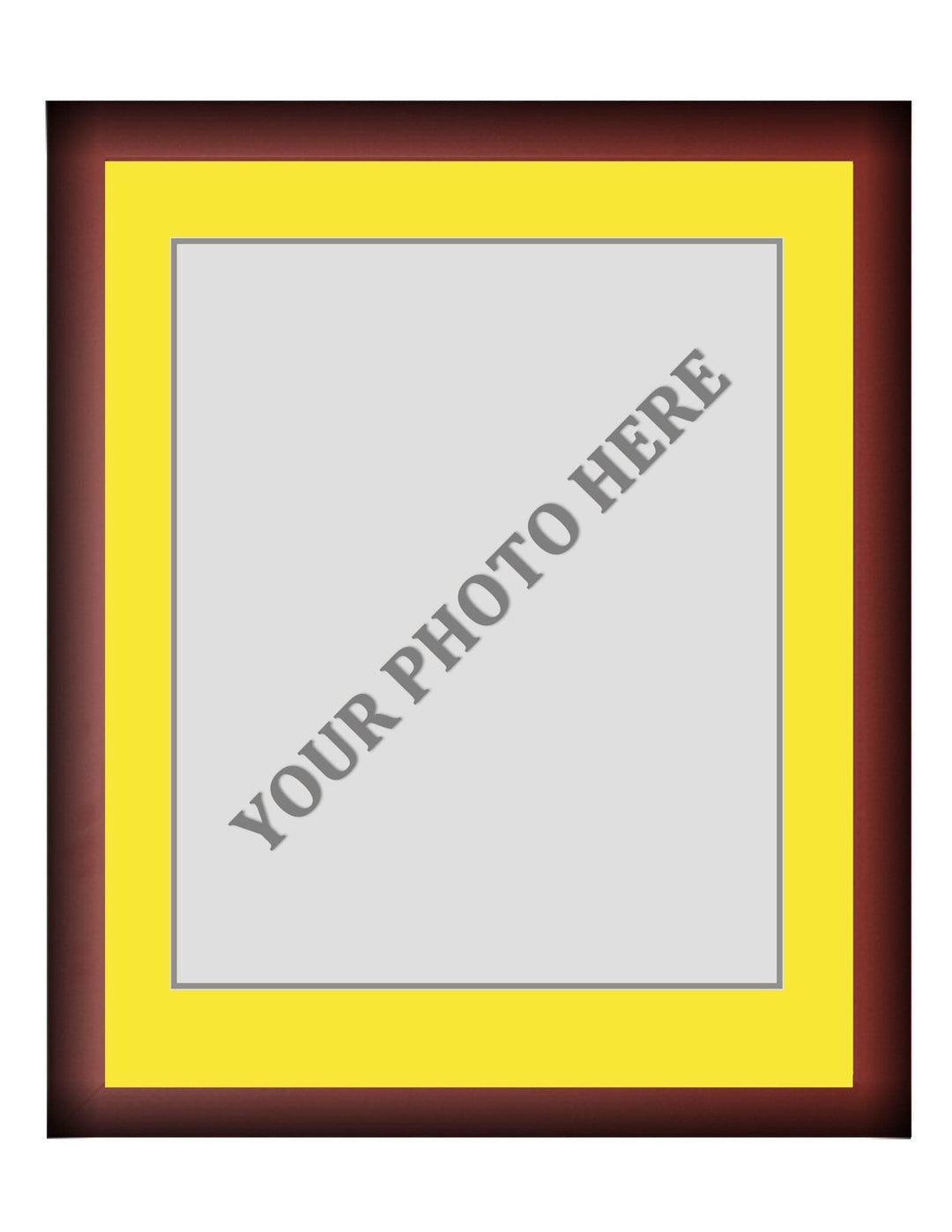 Dynasty Sports & Framing Custom Framing Frame Kit - Cherry Wood Frame | Yellow Matting | Gray Trim