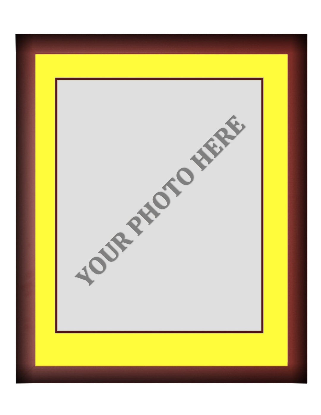 Dynasty Sports & Framing Custom Framing Frame Kit - Cherry Wood Frame | Yellow Matting | Maroon Trim