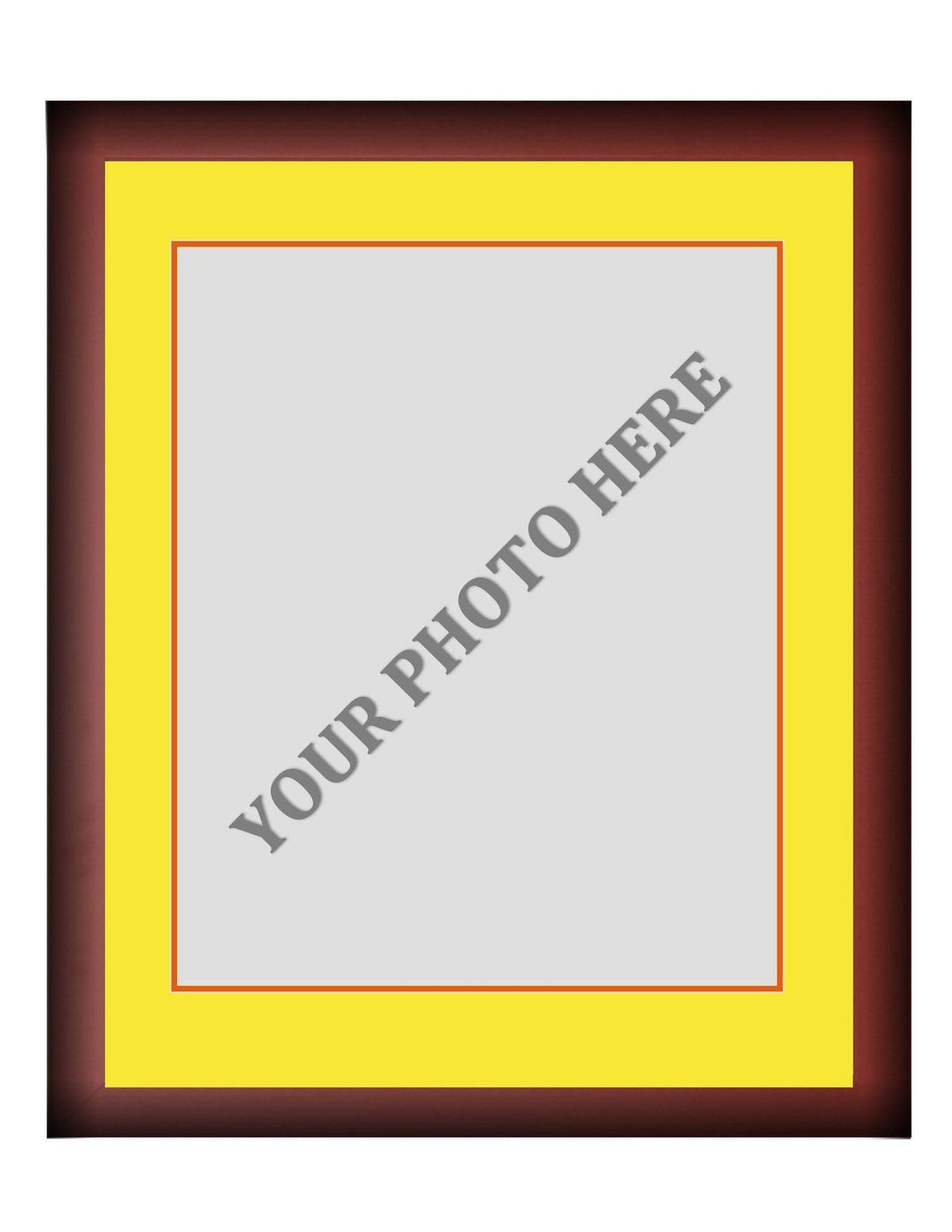 Dynasty Sports & Framing Custom Framing Frame Kit - Cherry Wood Frame | Yellow Matting | Orange Trim