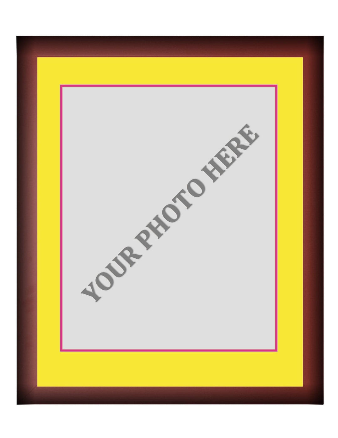 Dynasty Sports & Framing Custom Framing Frame Kit - Cherry Wood Frame | Yellow Matting | Pink Trim