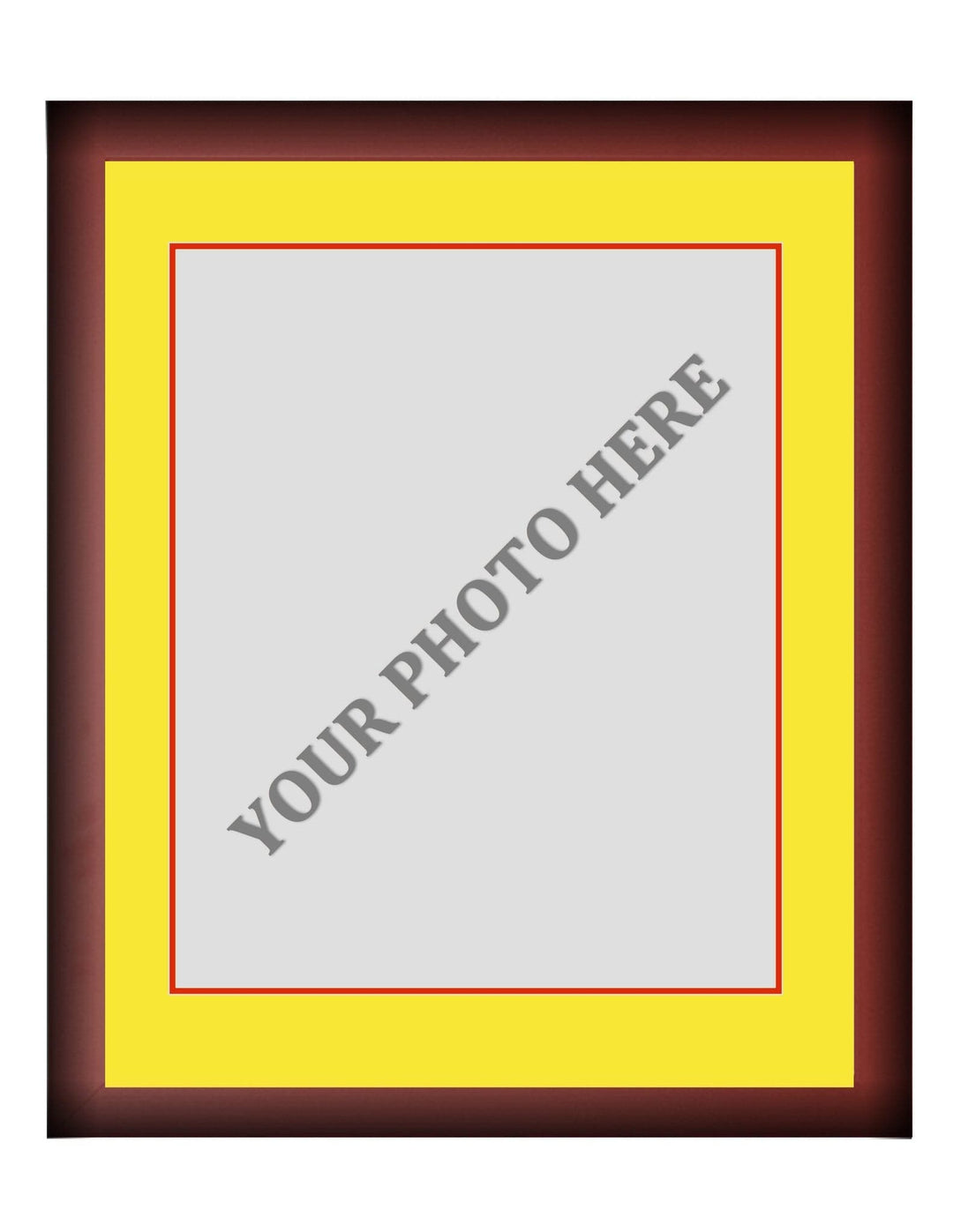 Dynasty Sports & Framing Custom Framing Frame Kit - Cherry Wood Frame | Yellow Matting | Red Trim
