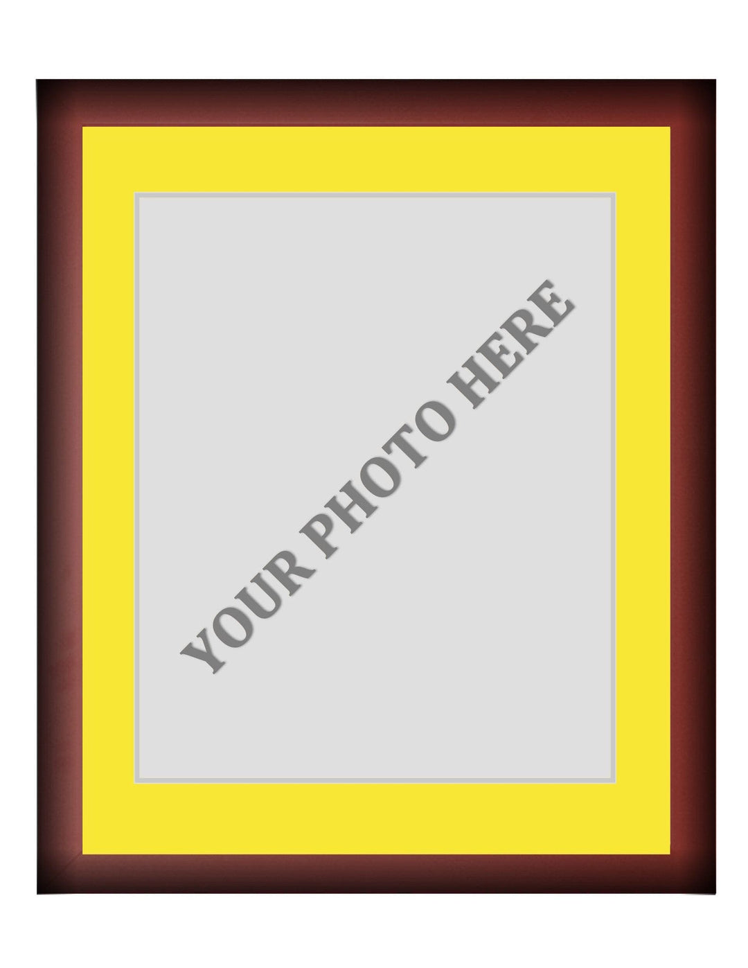 Dynasty Sports & Framing Custom Framing Frame Kit - Cherry Wood Frame | Yellow Matting | Silver Trim