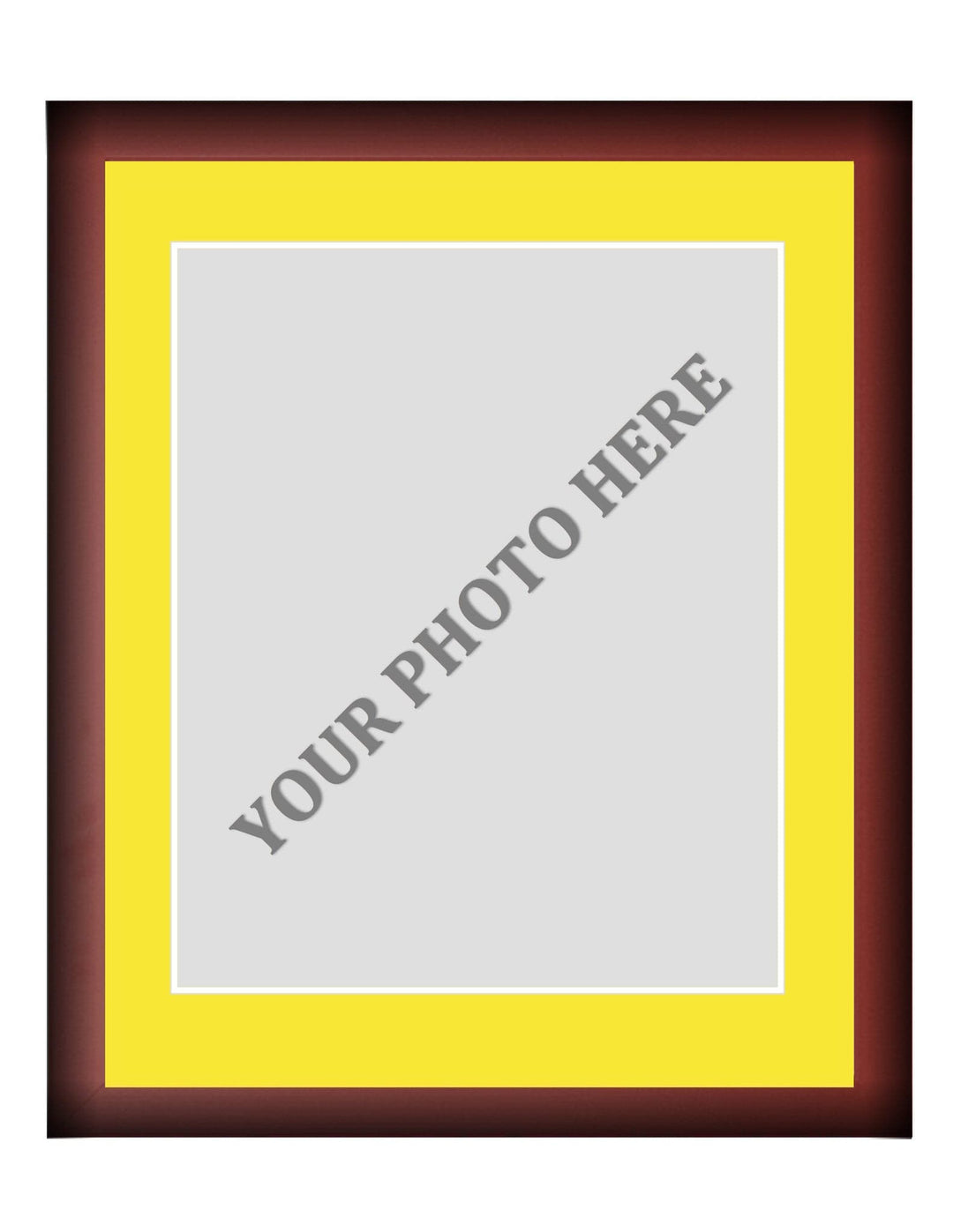 Dynasty Sports & Framing Custom Framing Frame Kit - Cherry Wood Frame | Yellow Matting | White Trim