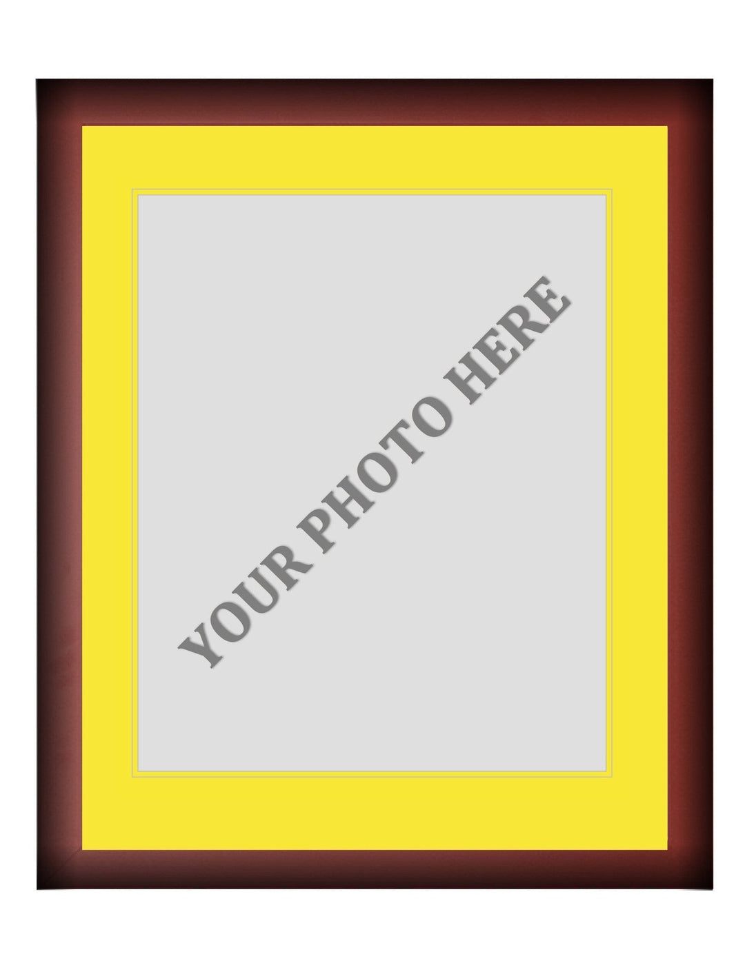 Dynasty Sports & Framing Custom Framing Frame Kit - Cherry Wood Frame | Yellow Matting | Yellow Trim
