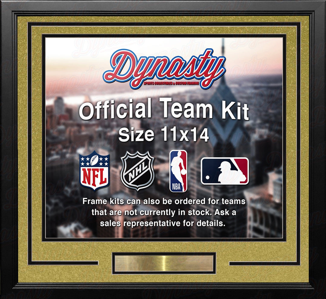 Dynasty Sports & Framing Custom Framing Gold Matting & Black Trim / Landscape (Horizontal); Standard Glass / No Nameplate or Medallions Vegas Golden Knights Gold Custom NHL Hockey 11x14 Picture Frame Kit