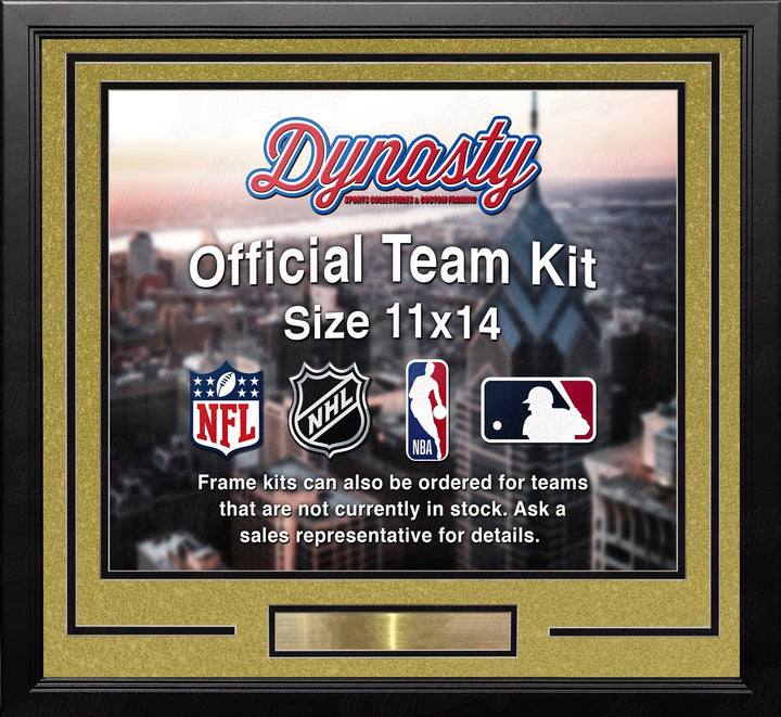 Dynasty Sports & Framing Custom Framing Gold Matting & Black Trim / Landscape (Horizontal); Standard Glass / No Nameplate or Medallions Vegas Golden Knights Gold Custom NHL Hockey 11x14 Picture Frame Kit