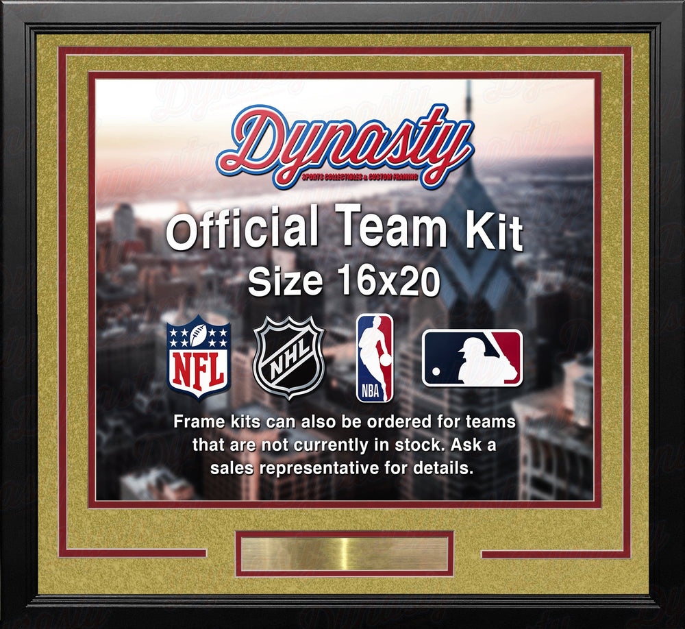 Dynasty Sports & Framing Custom Framing Gold Matting & Red Trim / Landscape (Horizontal); Standard Glass / No Nameplate or Medallions Vegas Golden Knights Gold Custom NHL Hockey 16x20 Picture Frame Kit