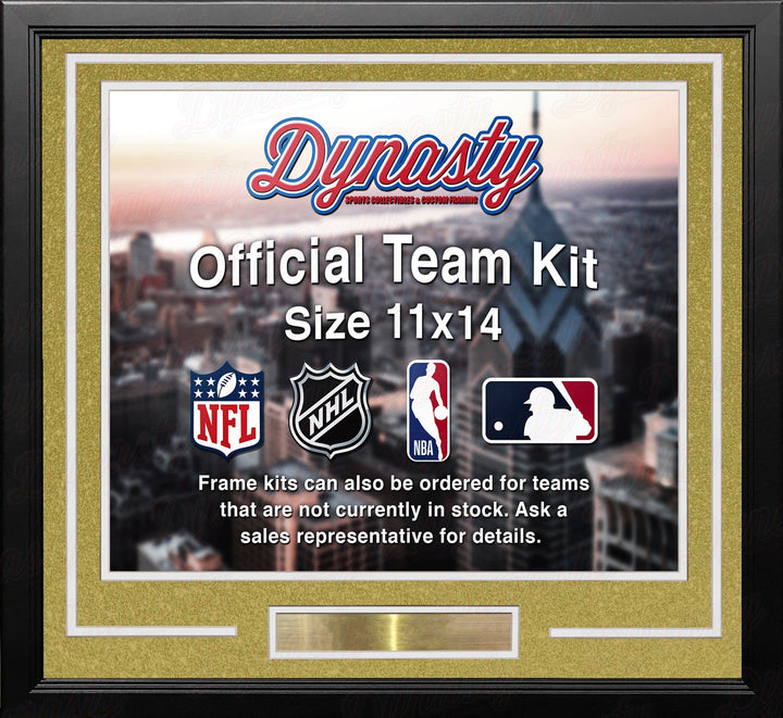 Dynasty Sports & Framing Custom Framing Gold Matting & White Trim / Landscape (Horizontal); Standard Glass / No Nameplate or Medallions Vegas Golden Knights Gold Custom NHL Hockey 11x14 Picture Frame Kit