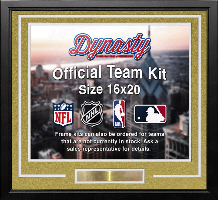 Dynasty Sports & Framing Custom Framing Gold Matting & White Trim / Landscape (Horizontal); Standard Glass / No Nameplate or Medallions Vegas Golden Knights Gold Custom NHL Hockey 16x20 Picture Frame Kit