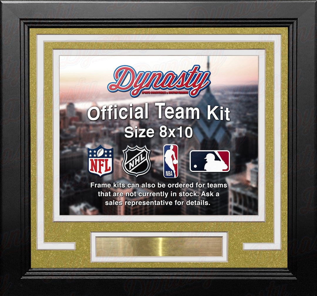 Dynasty Sports & Framing Custom Framing Gold Matting & White Trim / Landscape (Horizontal); Standard Glass / No Nameplate or Medallions Vegas Golden Knights Gold Custom NHL Hockey 8x10 Picture Frame Kit