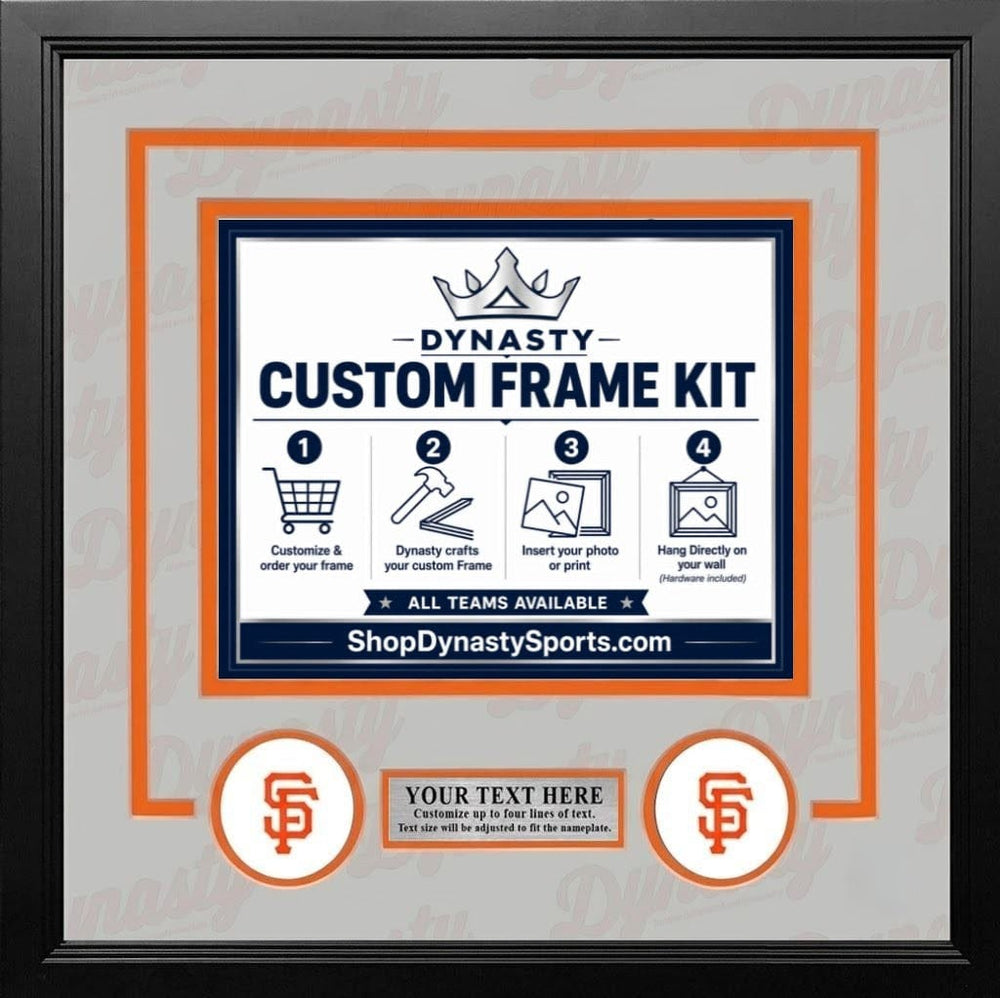Dynasty Sports & Framing Custom Framing Gray Matting & Orange Trim / Landscape (Horizontal); Standard Glass / No Nameplate or Logos San Francisco Giants Custom MLB Baseball 11x14 Picture Frame Kit (Multiple Colors)