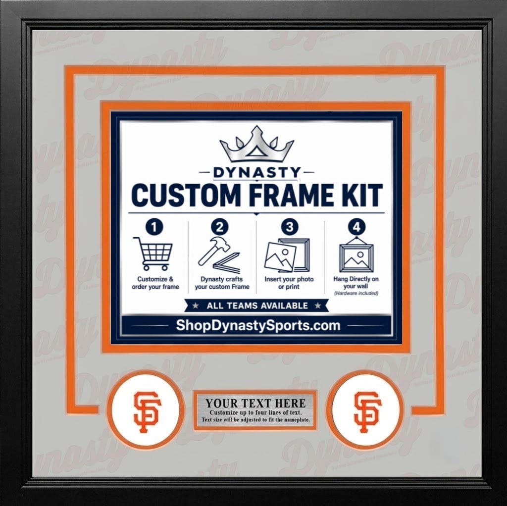 Dynasty Sports & Framing Custom Framing Gray Matting & Orange Trim / Landscape (Horizontal); Standard Glass / No Nameplate or Logos San Francisco Giants Custom MLB Baseball 16x20 Picture Frame Kit (Multiple Colors)