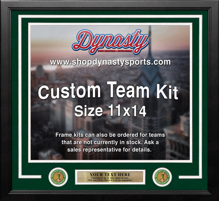 Dynasty Sports & Framing Custom Framing Green Matting & White Trim / Landscape (Horizontal); Standard Glass / No Nameplate or Medallions Boston Celtics 2024 NBA Champions Custom NBA Basketball 11x14 Picture Frame Kit (Multiple Colors)