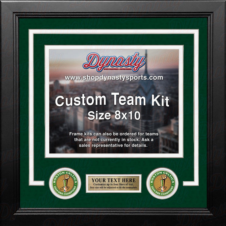 Dynasty Sports & Framing Custom Framing Green Matting & White Trim / Landscape (Horizontal); Standard Glass / No Nameplate or Medallions Boston Celtics 2024 NBA Champions Custom NBA Basketball 8x10 Picture Frame Kit (Multiple Colors)