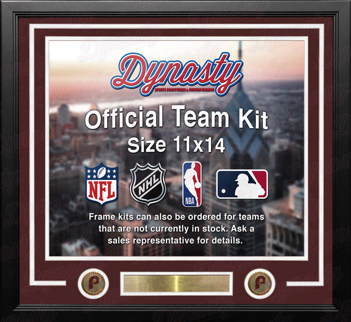 Dynasty Sports & Framing Custom Framing Maroon Matting & White Trim / Landscape (Horizontal); Standard Glass / No Nameplate or Medallions Philadelphia Phillies Throwback Custom MLB Baseball 11x14 Picture Frame Kit (Multiple Colors)