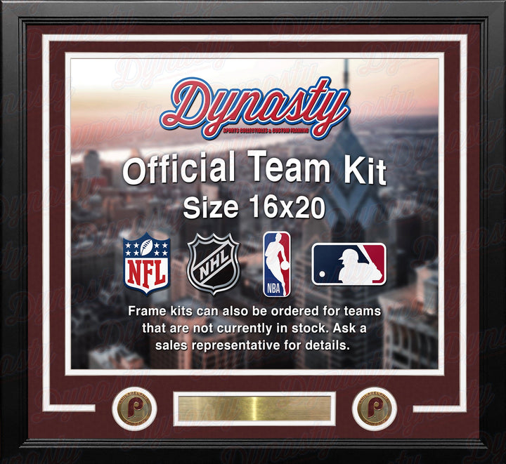 Dynasty Sports & Framing Custom Framing Maroon Matting & White Trim / Landscape (Horizontal); Standard Glass / No Nameplate or Medallions Philadelphia Phillies Throwback Custom MLB Baseball 16x20 Picture Frame Kit (Multiple Colors)