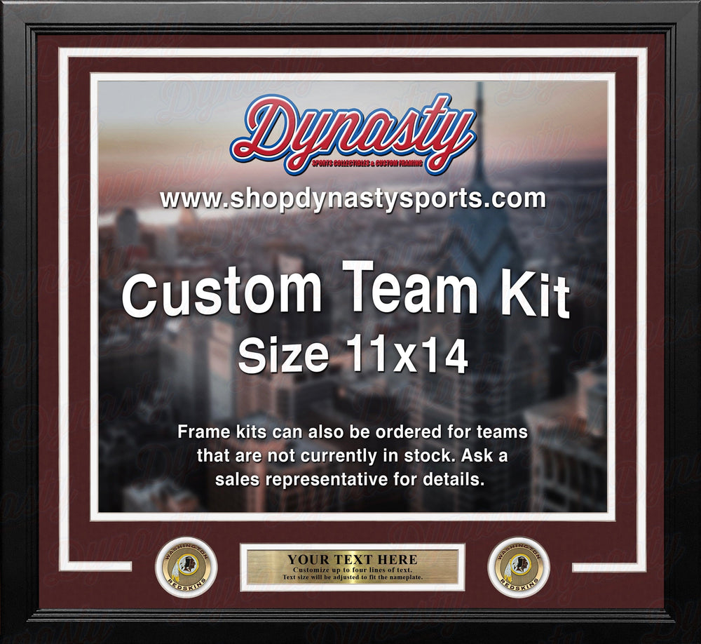 Dynasty Sports & Framing Custom Framing Maroon Matting & White Trim / Landscape (Horizontal); Standard Glass / No Nameplate or Medallions Washington Redskins Custom NFL Football 11x14 Picture Frame Kit (Multiple Colors)