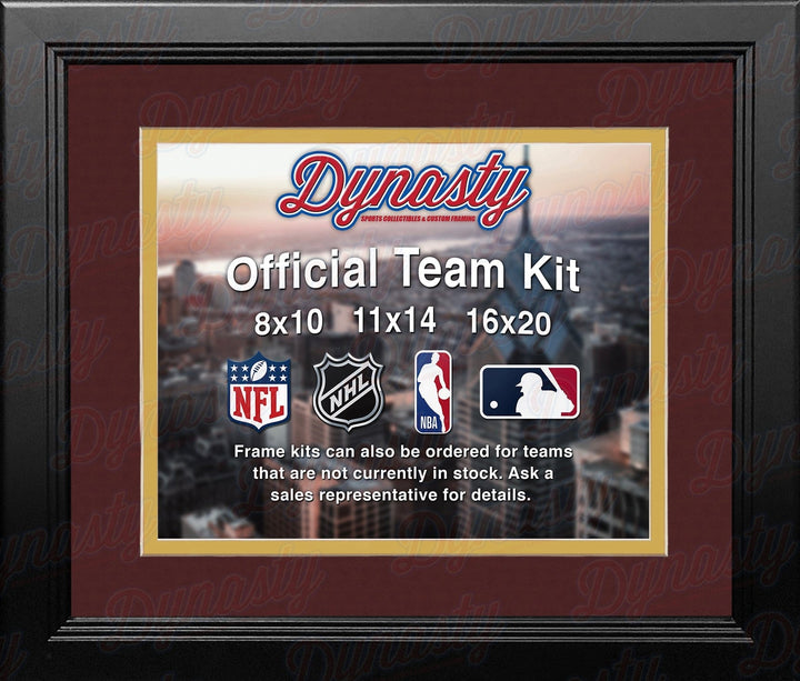 Dynasty Sports & Framing Custom Framing Maroon Matting & Yellow Trim / Landscape (Horizontal); Standard Glass / No Nameplate or Medallions Washington Commanders Custom NFL Football 16x20 Picture Frame Kit (Multiple Colors)