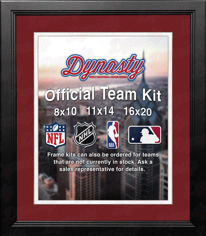 Dynasty Sports & Framing Custom Framing MLB Baseball Photo Picture Frame Kit - Cleveland Indians (Red Matting, White Trim)