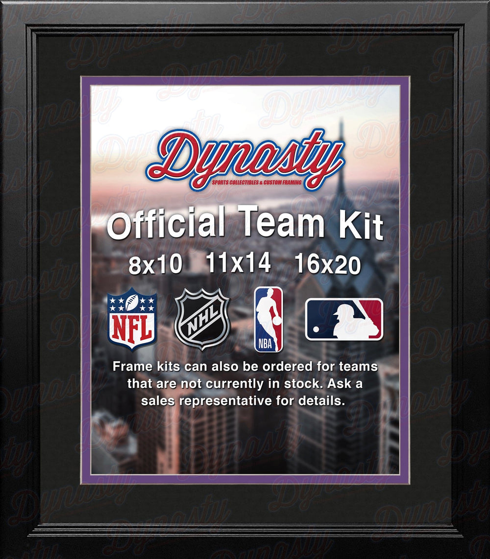 Dynasty Sports & Framing Custom Framing MLB Baseball Photo Picture Frame Kit - Colorado Rockies (Black Matting, Purple Trim)