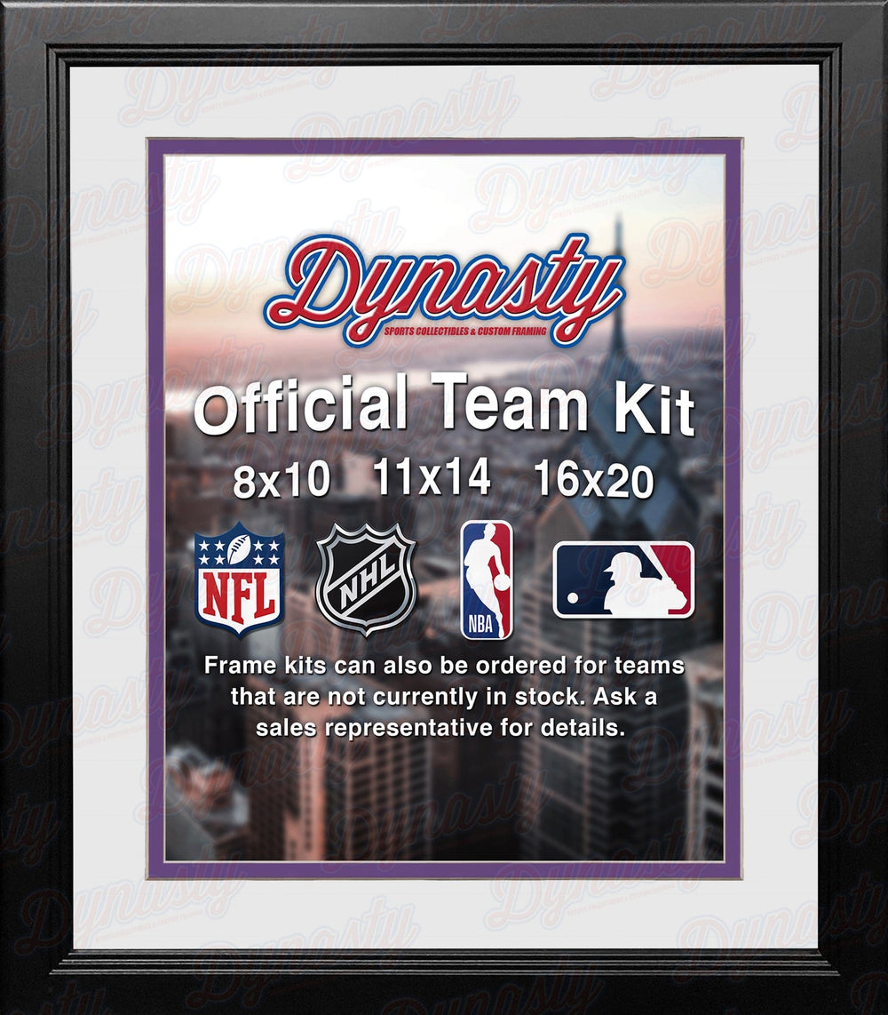 Dynasty Sports & Framing Custom Framing MLB Baseball Photo Picture Frame Kit - Colorado Rockies (White Matting, Purple Trim)