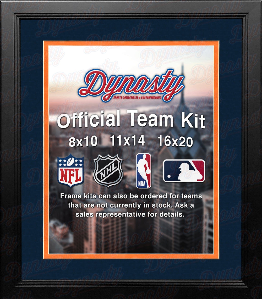 Dynasty Sports & Framing Custom Framing MLB Baseball Photo Picture Frame Kit - Detroit Tigers (Navy Matting, Orange Trim)