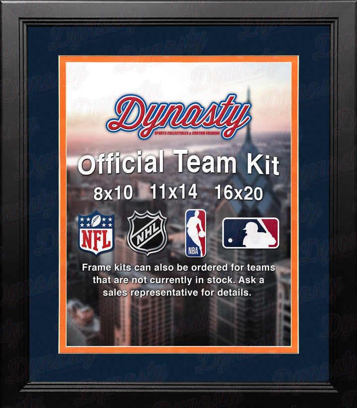Dynasty Sports & Framing Custom Framing MLB Baseball Photo Picture Frame Kit - Detroit Tigers (Navy Matting, Orange Trim)