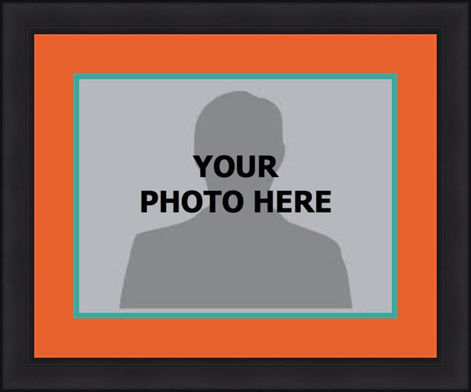 Dynasty Sports & Framing Custom Framing MLB Baseball Photo Picture Frame Kit - Miami Marlins (Orange Matting, Teal Trim)