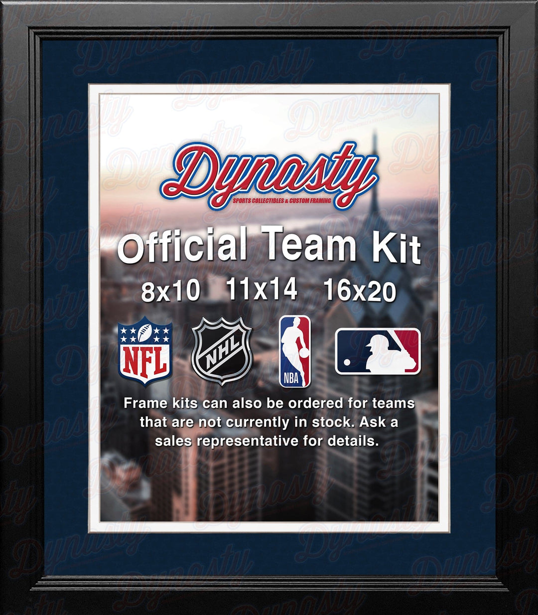 Dynasty Sports & Framing Custom Framing MLB Baseball Photo Picture Frame Kit - San Diego Padres (Navy Matting, White Trim)