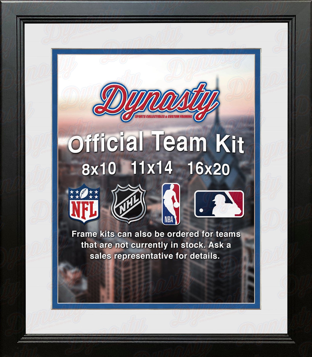 Dynasty Sports & Framing Custom Framing MLB Baseball Photo Picture Frame Kit - Toronto Blue Jays (White Matting, Blue Trim)